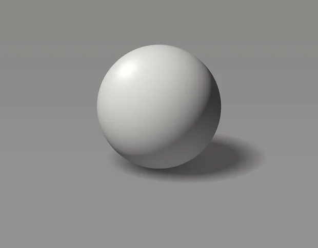 A shaded sphere where the reflected light along the lower edge stays clearly darker than the halftone, and the sphere reads as a solid round form.